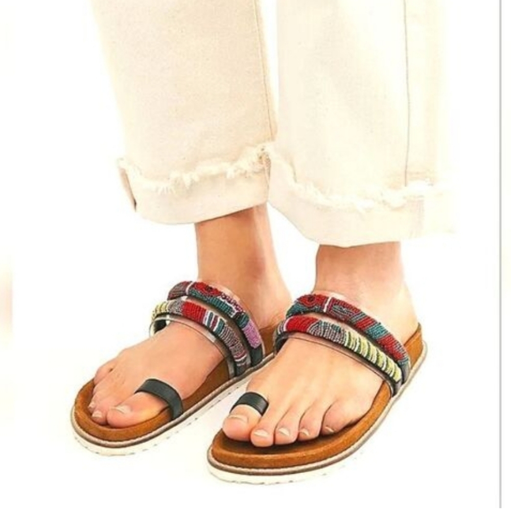 Andre Assous Multicolor Beaded Sandals
